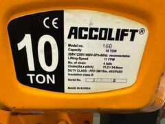 ACCOLIFT 10 Ton Electric Chain Hoist 20 Feet of Lift Free Freight