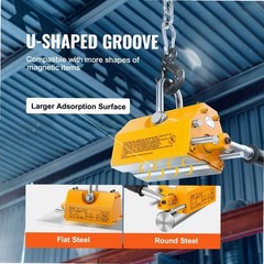 Magnetic Lifter 880lbs, Chrome Handle & Hook