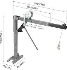 1000 Lbs Hydraulic Pickup Truck Crane Hoist – Heavy Duty Folding Jib Crane with