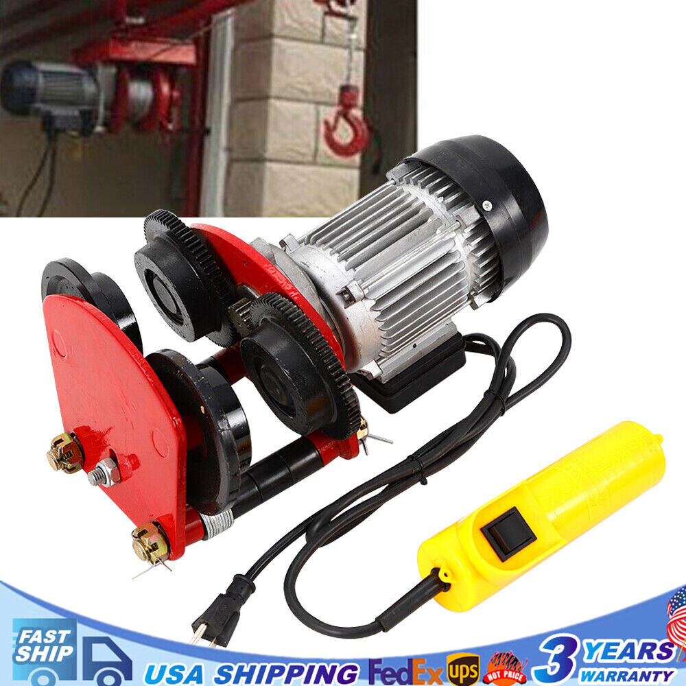 1T/2200lbs Electric Hoist Trolley 110v with I-beam Links for Material Handling