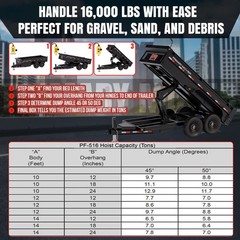 8 Ton (16000 lb) Dump Trailer Hydraulic Scissor Hoist – PH-516