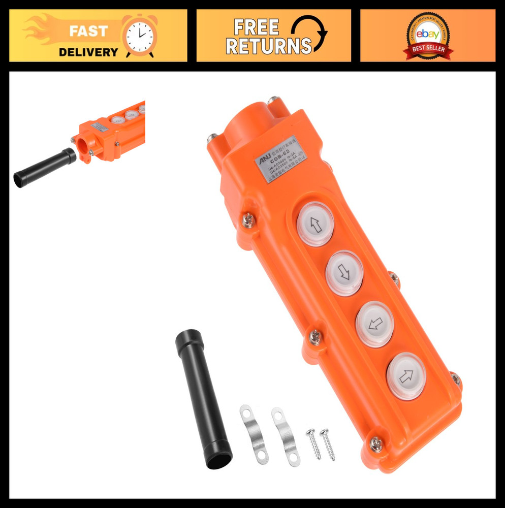 4-Way Hoist Crane Pendant Control Station Push Button Switch – Up Down Left Righ