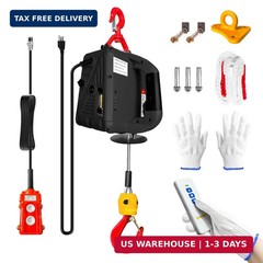 Power Electric Portable Hoist Winch 1540LBS, 3 in 1 Electric Cable Hoist 110V 25