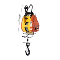 1300W Electric Hoist 500lbs Portable Winch Crane Lift 95ft Lifting Wired Control