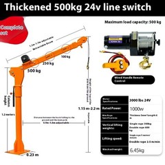 Vehicle-Mounted Crane 12V/24V Compact Hoist Home Use Small Lifting Hoist