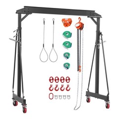 Uimoso Adjustable Gantry Crane 4400 lbs Capacity, 99.6″-146.9″ Height w/Trolley