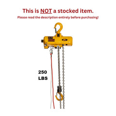HARRINGTON AH CORD CONTROLLED AIR HOIST, 250 LB CAPACITY, 10 FT LIFT