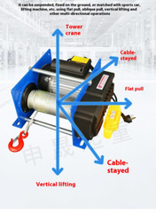 Winch Remote Control Electric Hoist Fast Crane Lifting Lowering Traction