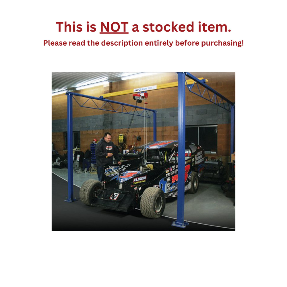 GORBEL SHOP CRANE – 1/2 TON CAPACITY, HEIGHT 12 FT, BRIDGE LENGTH 13 FT