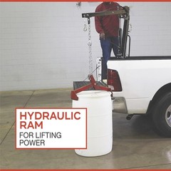 Hydraulic Pickup Truck Crane with Hand Winch – 2000-Lb. Capacity