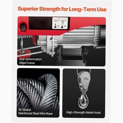 1320lb Hoist 40ft Height Steel Wire for Garage