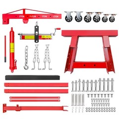 2 Ton Folding Hydraulic Engine Hoist 4400 Lb Cherry Picker With 6 Casters