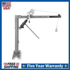 Hydraulic Pickup Truck Crane Hoist, 1000lbs Capacity, 360° Swivel w/Manual Winch
