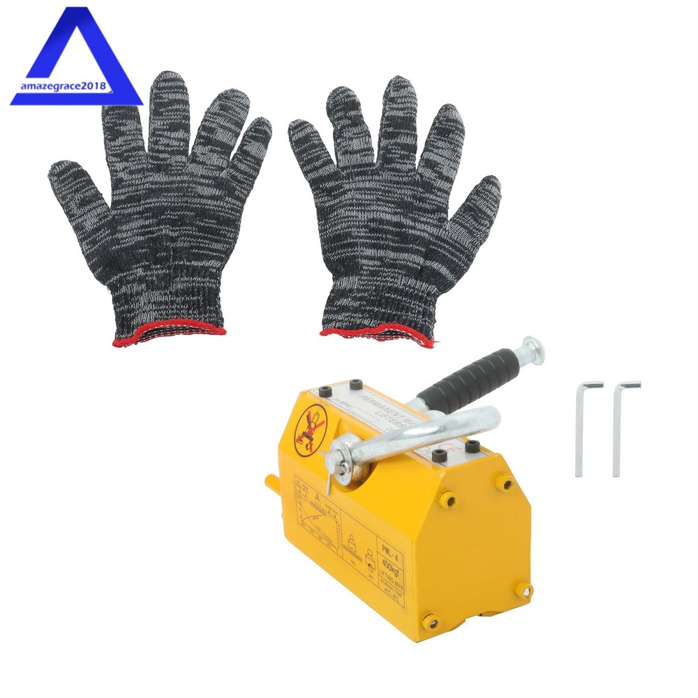 Magnetic Lifter Lifting Magnet 880 lbs/400 kg 2.5 Safety Factor Neodymium Hoist