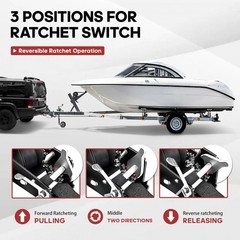 YIYITOOLS 3500lbs Heavy Duty Boat Trailer Winch, Hand Winch with 32FT Strap, …