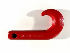 Vintage Forged Steel Hoist Hook 9” Industrial Heavy Duty Rigging Hardware – Red