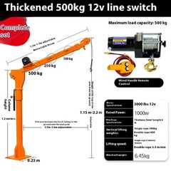 Vehicle-Mounted Crane 12V/24V Compact Hoist Home Use Small Lifting Hoist