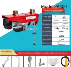 Wire Rope Electric Hoist Crane Compact Home Winch Crane Hoist Lift PA200/300
