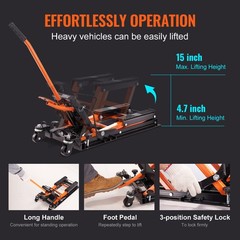 1500 LBS Hydraulic Motorcycle Scissor Lift Jack, Foot Operated ATV Lift Stand