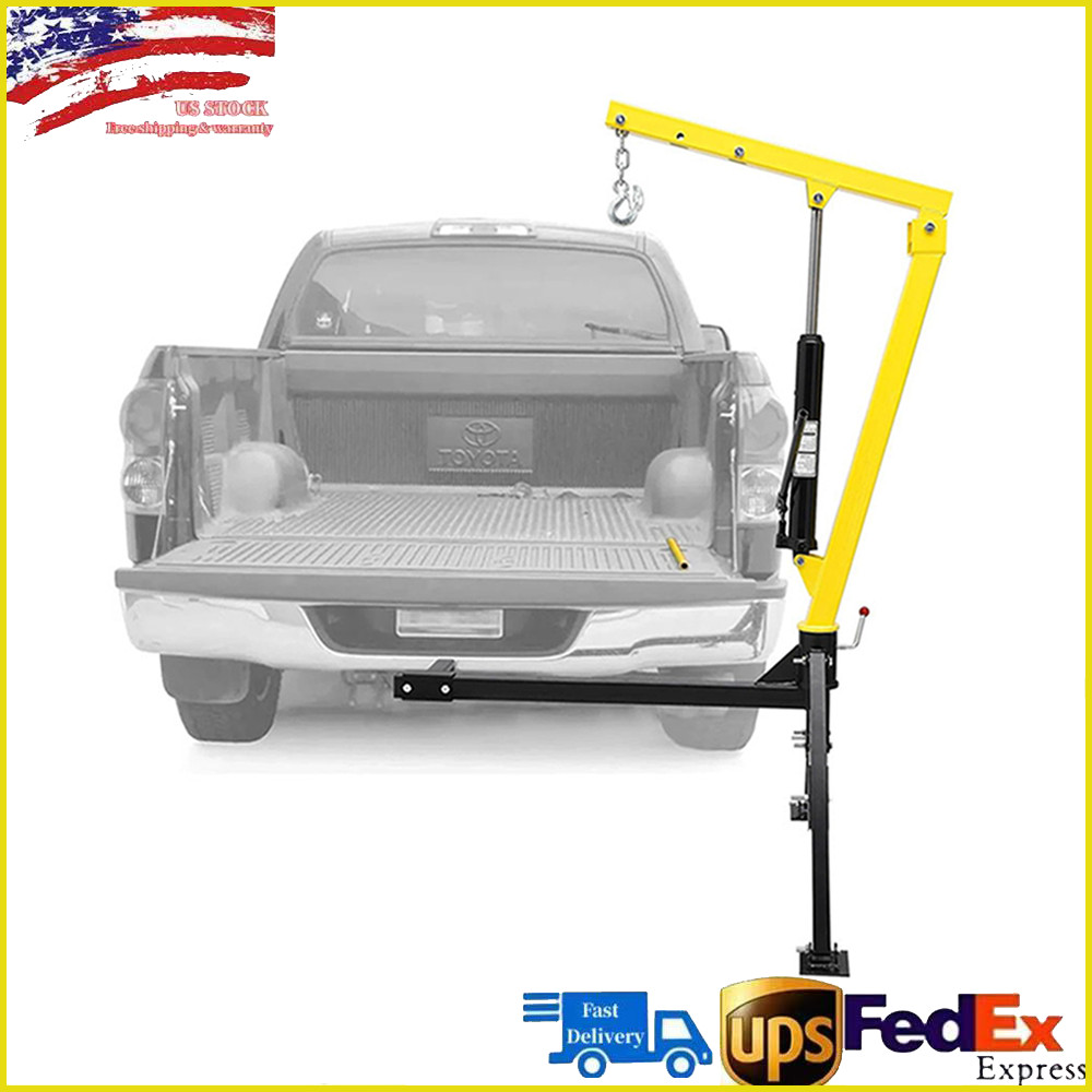 Hydraulic Pickup Truck Crane Hoist Crane 1000lbs Capacity 360° Swivel Hoist Lift