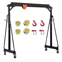 Uimoso Adjustable Gantry Crane 5000 lbs Portable 100.4″-147.6″ w/Manual Trolley