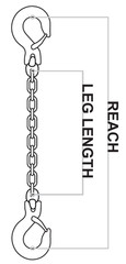 1/2 x 20′ ft Single Leg Adjustable Chain Sling Grade 100 Lifting Rigging Tagged