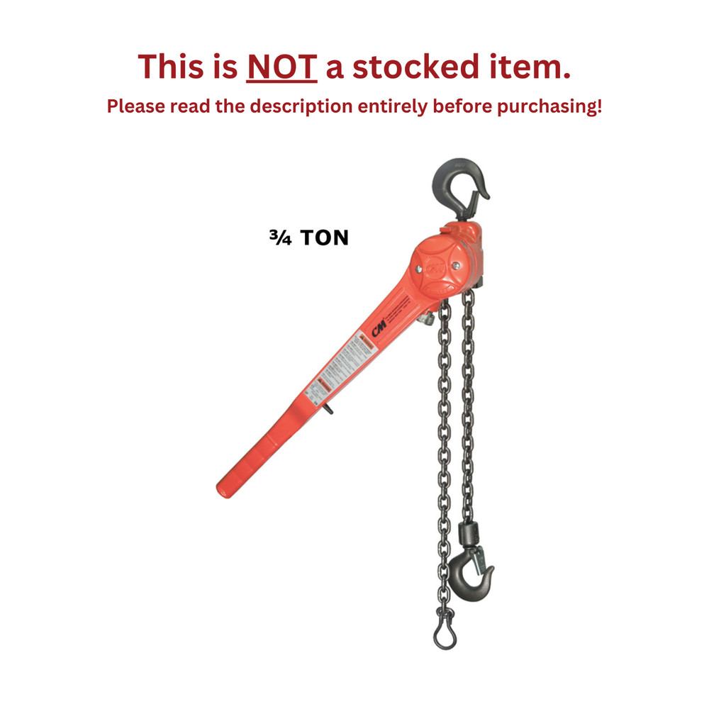 CMCO SERIES 640 PULLER LEVER HOIST – 3/4 TON CAPACITY – 5 FT LIFT