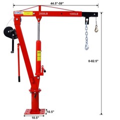 Hydraulic Pickup Truck Crane with Hand Winch, Pickup Truck Bed Hoist Jib Crane