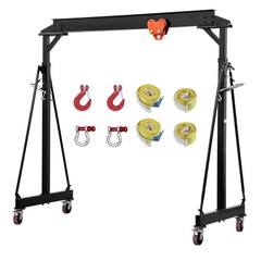 Uimoso Adjustable Gantry Crane 5000 lbs Portable 100.4″-147.6″ w/Manual Trolley