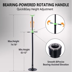 Under Hoist Support Stand 3/4 Ton 1650Lbs Jack Stand Lifting 52 1/2 to 74 7/8 In