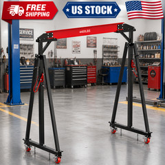Gantry Crane Ton 2200 LBS, Adjustable Steel Lift Crane with Locking Wheels 1