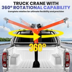3800lb Winch Electric Pickup Truck Crane 1500lb Truck-Mounted Bed Crane Hoist