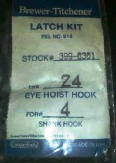 Brewer-Titchener Latch Kit Stock# 399-0301 (set of 5 latches) – NEW