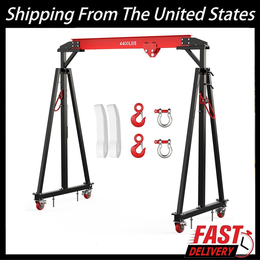 2 Ton 4400 LBS Capacity,Adjustable Gantry Crane Height Adjustable 97″ to 141″ US