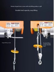 Mini Electric Hoist Home Use Small Crane 220V Lifting Machine Winch Hoist