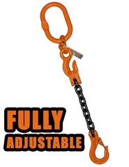 5/8″ x 10′ ft Single Leg Adjustable Chain Sling Grade 100 w/ Latch Hook Lifting