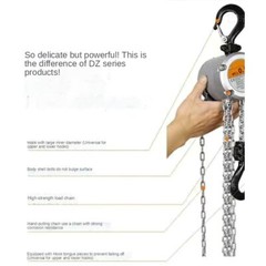 Mini Hand Chain Hoist Hook Mount 0.25/0.5 Ton 3 Meter Lift Manual Lever Lifting