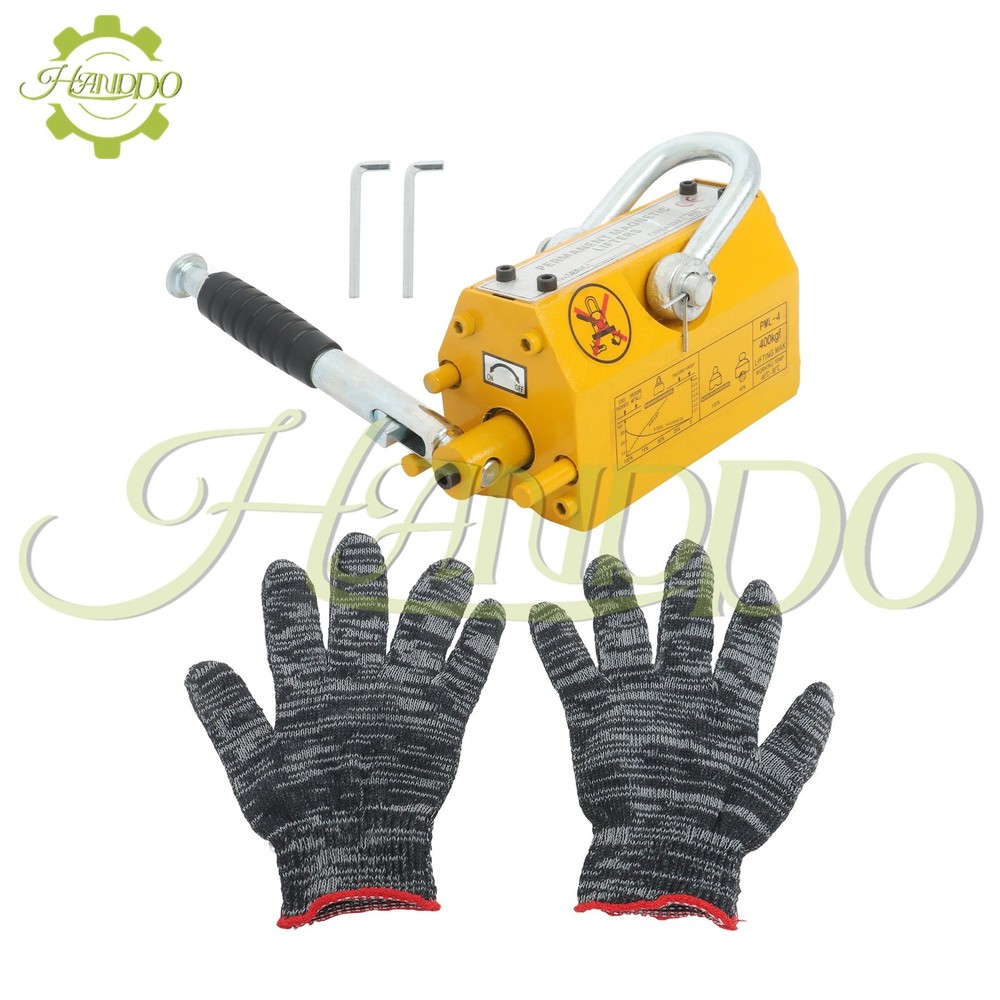 Permanent Magnetic Lifter Lifting Magnet 880 lbs/400 kg 2.5 Safety Factor Yellow