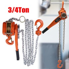 3/4 Ton Manual Chain Hoist Ratchet Type Come Along Puller 2 Hooks 10 FT Lift