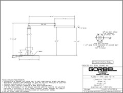GORBEL FOUNDATIONLESS ARTICULATING JIB CRANE – 250 LB CAP. SPAN 16 FT HUB 10 FT