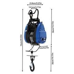 Electric Hoist Winch Electric Winch 30m Wire Rope 500kg Steel Plate 110V