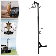 Vehicle-Mounted Truck Deer Hoist 600 lbs Adjustable 74–102 In Black/Silver