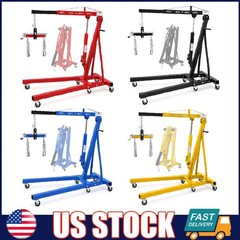 2 Ton Engine Hoist, Folding Hydraulic Cherry Picker Shop Crane Engine Hoist Lift