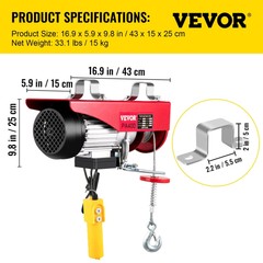 880LBS Electric Hoist Lifting Crane Cable Hoist Winch For Boat Car Garage Hot