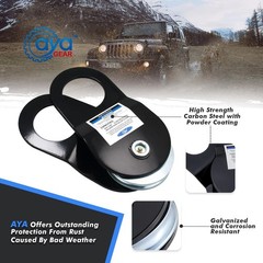 10 Ton Winch Snatch Block Towing Pulley Blocks 22,000 LBS Capacity, Offroad R…