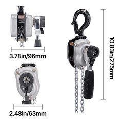 Manual Lever Chain Hoist, 1/ 4 Ton 550 Lbs, 5 Ft Lift, G80 Steel Chain, Dual