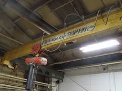 3-Ton Dual Bridge Cleveland Tramrail Underslung Crane w/ (2) 3-Ton CM Hoists