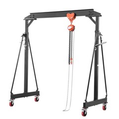 Uimoso Adjustable Gantry Crane 4400 lbs Capacity, 99.6″-146.9″ Height w/Trolley
