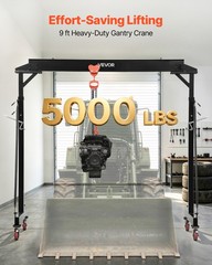 VEVOR Adjustable Gantry Crane 5000 lbs Portable 100.4″-147.6″ Manual Trolley