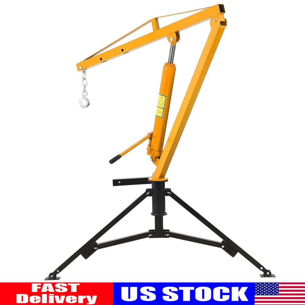 Hydraulic Pickup Truck Crane Hitch Mounted Crane 1000 lbs 360° Swivel Hoist Lift